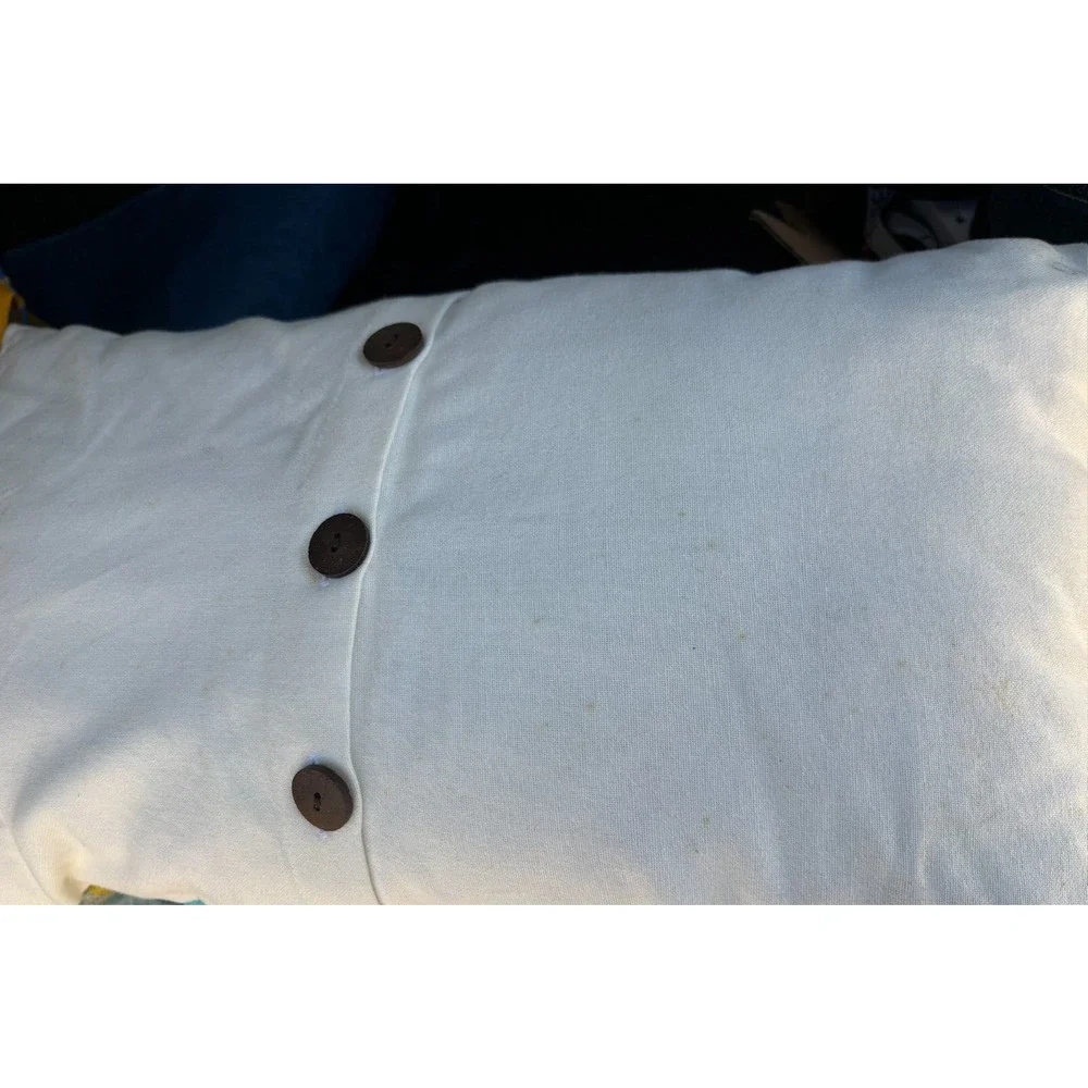West Elm Throw Pillow Modern Colorblock‎ Lumbar Textured Embroidered 12